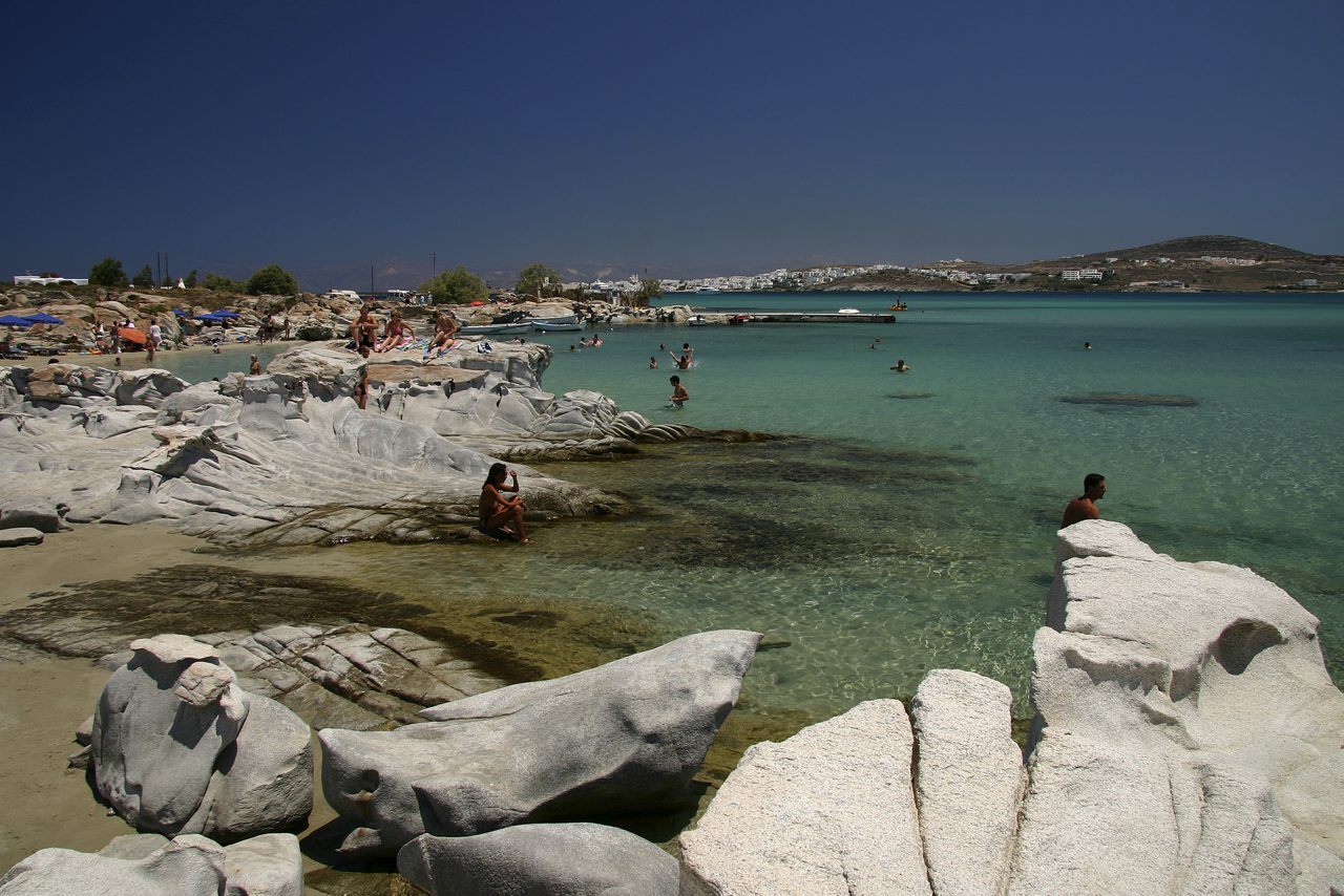 Granite rock coves at Kolympithres beach, Paros
