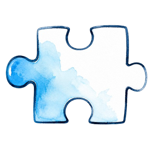 Watercolour puzzle piece