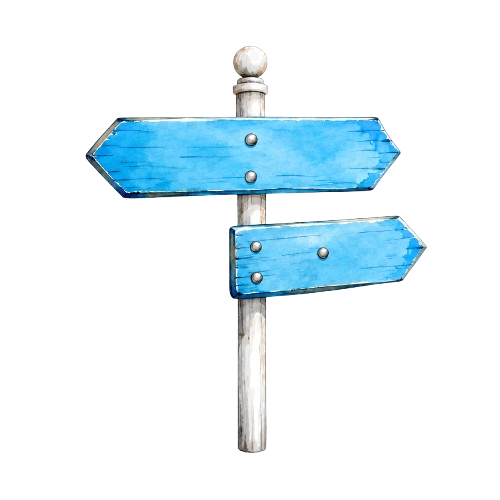 Wooden signpost pointing the way